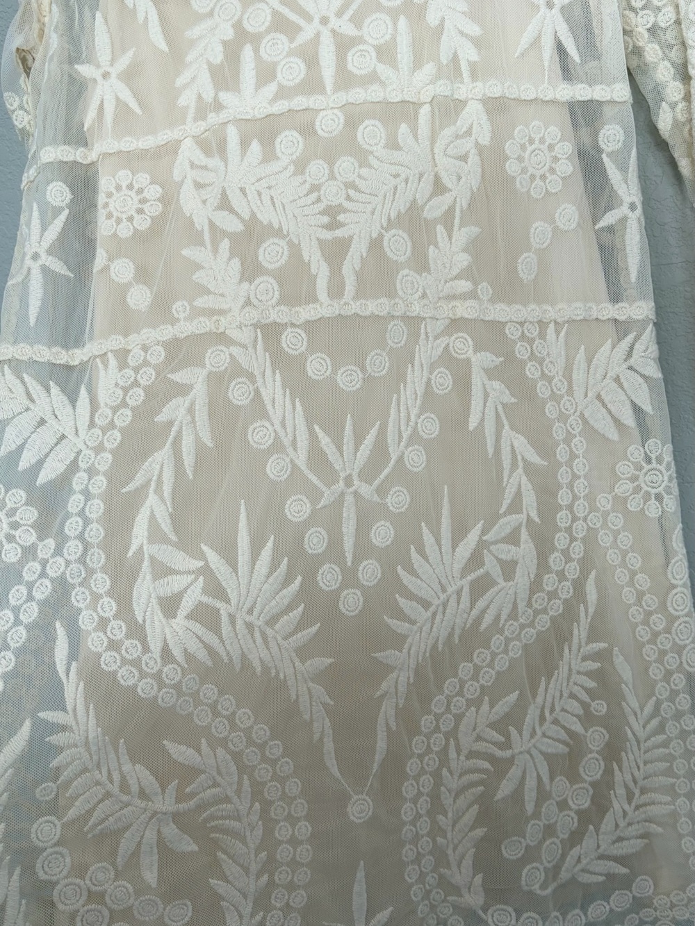 Express Ivory Embroidered Mini Dress - Picture 5 of 8